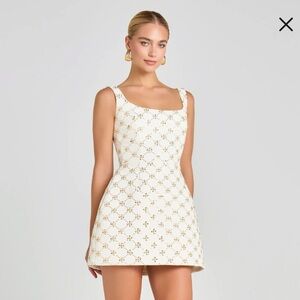 Nadine Sofia Diamond Print Cocktail Minidress